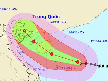 Bão Sarika hướng Quảng Ninh - Nam Định