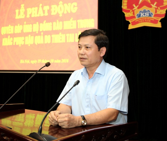 Viện trưởng VKSNDTC Lê Minh Trí phát động quyên góp ủng hộ đồng bào miền Trung 