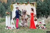 Gấu cử hành hôn lễ cho đôi trẻ
