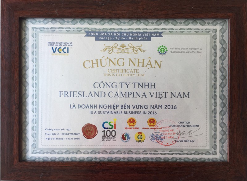 Chứng nhận Doanh nghiệp bền vững