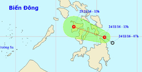 Xuất hiện áp thấp nhiệt đới gần biển Đông