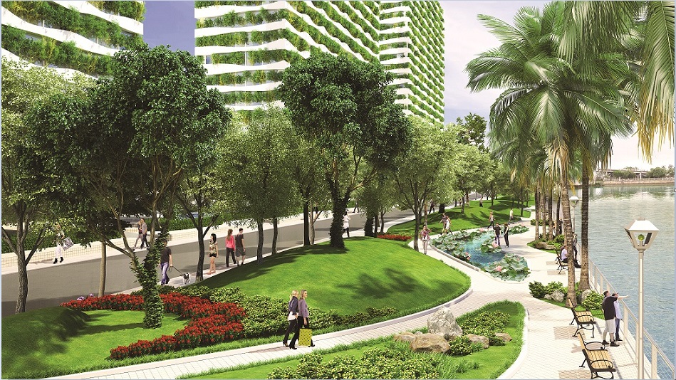 Công viên Moon River Garden với 300m tiếp xúc mặt tiền sông