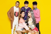 Hết nổi loạn với quần què , Hương Giang Idol tóc bạc trắng trong bộ hình với team The Remix