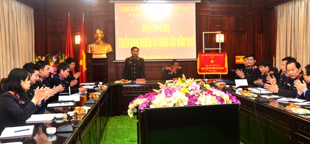 Tổng Biên tập Tạp chí Kiểm sát Nguyễn Như Hùng phát biểu tại Hội nghị