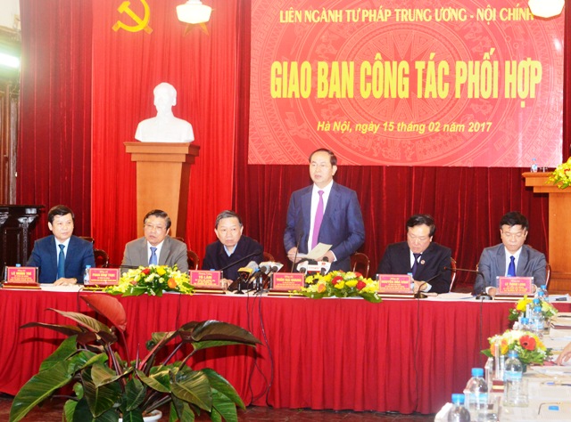 Chủ tịch nước Trần Đại Quang phát biểu tại Hội nghị Giao ban (5480)
