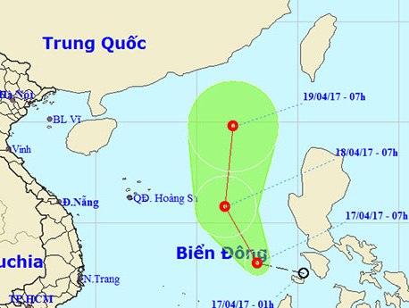 Áp thấp nhiệt đới xuất hiện trên biển Đông