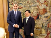 Phó Thủ tướng Phạm Bình Minh tiếp kiến Nhà vua Tây Ban Nha