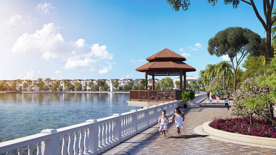 Không gian yên bình bên hồ diều hoà 12,4ha tại Vinhomes Riverside – The Harmony