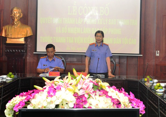 Phó Viện trưởng VKSNDTC Nguyễn Thị Thủy Khiêm phát biểu tại buổi Lễ 