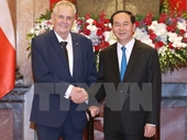 Chủ tịch nước Trần Đại Quang chiêu đãi chào mừng Tổng thống Séc