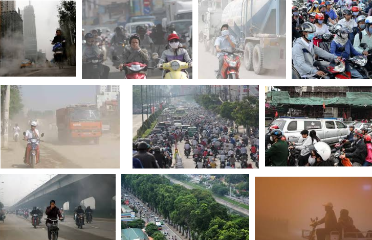 Sự gia tăng của nhiều phương tiện giao thông là một trong những nguyên nhân chủ yếu dẫn đến tình trạng ô nhiễm không khí. Nguồn: Internet
