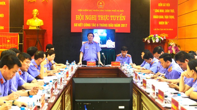 Phó Viện trưởng Thường trực VKSNDTC Nguyễn Hải Phong phát biểu tại Hội nghị