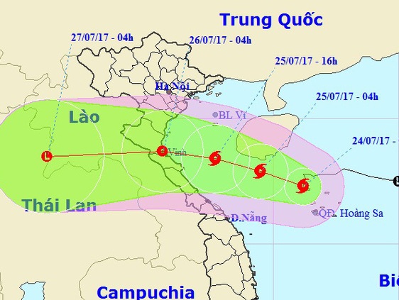 Bão mạnh cấp 8 đang hướng vào Thanh Hóa - Quảng Bình