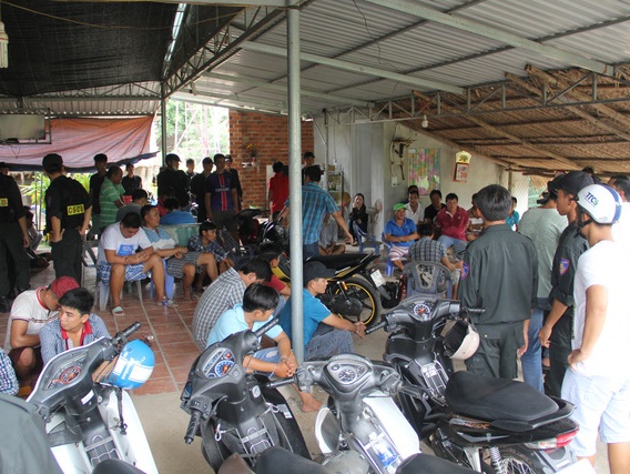 Bắt trường gà khủng ở sân bóng đá