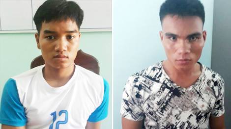 Hai đối tượng giết người Hồ Văn Bổng và Hồ Văn Mượn bị bắt tại cơ quan điều tra.